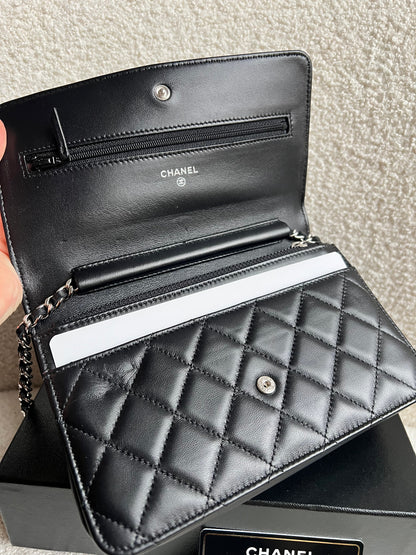 Chanel Wallet on Chain in Black Lambskin Silver Hardware (RRP £2,930)