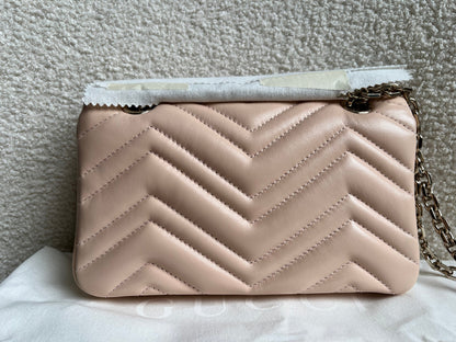 Gucci GG Pink Beige Marmont Mini Shoulder Bag (RRP £1,890)