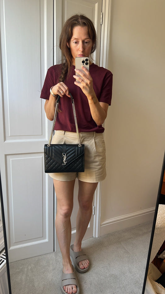 Yves Saint Laurent (YSL) Black Medium Envelope Bag (RRP £2,235)