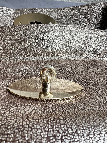 Mulberry Metallic Mushroom Clemmie Clutch (RRP £695)