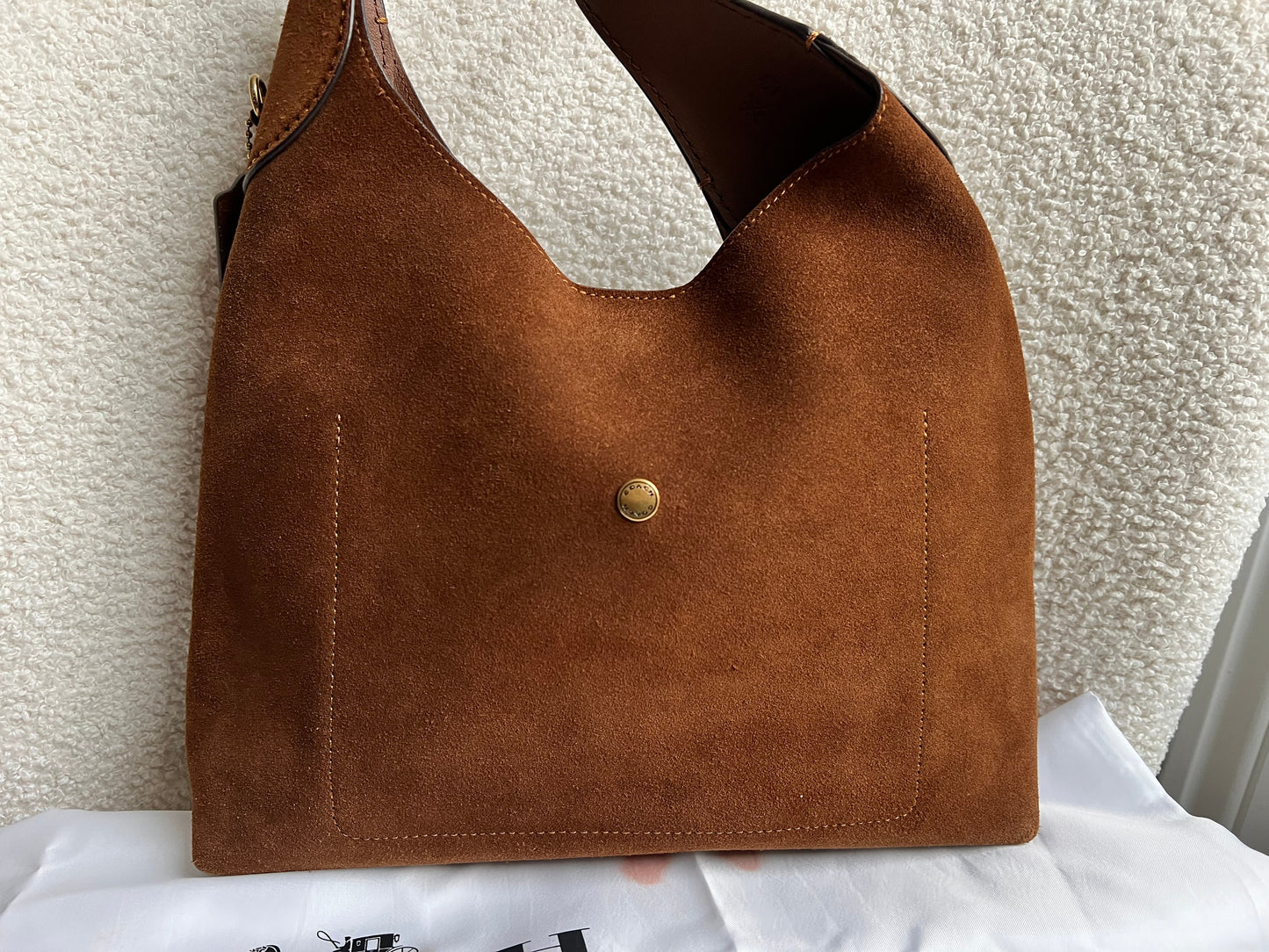 Coach Brown Suede Brooklyn 28 Shoulder Bag (RRP £350)