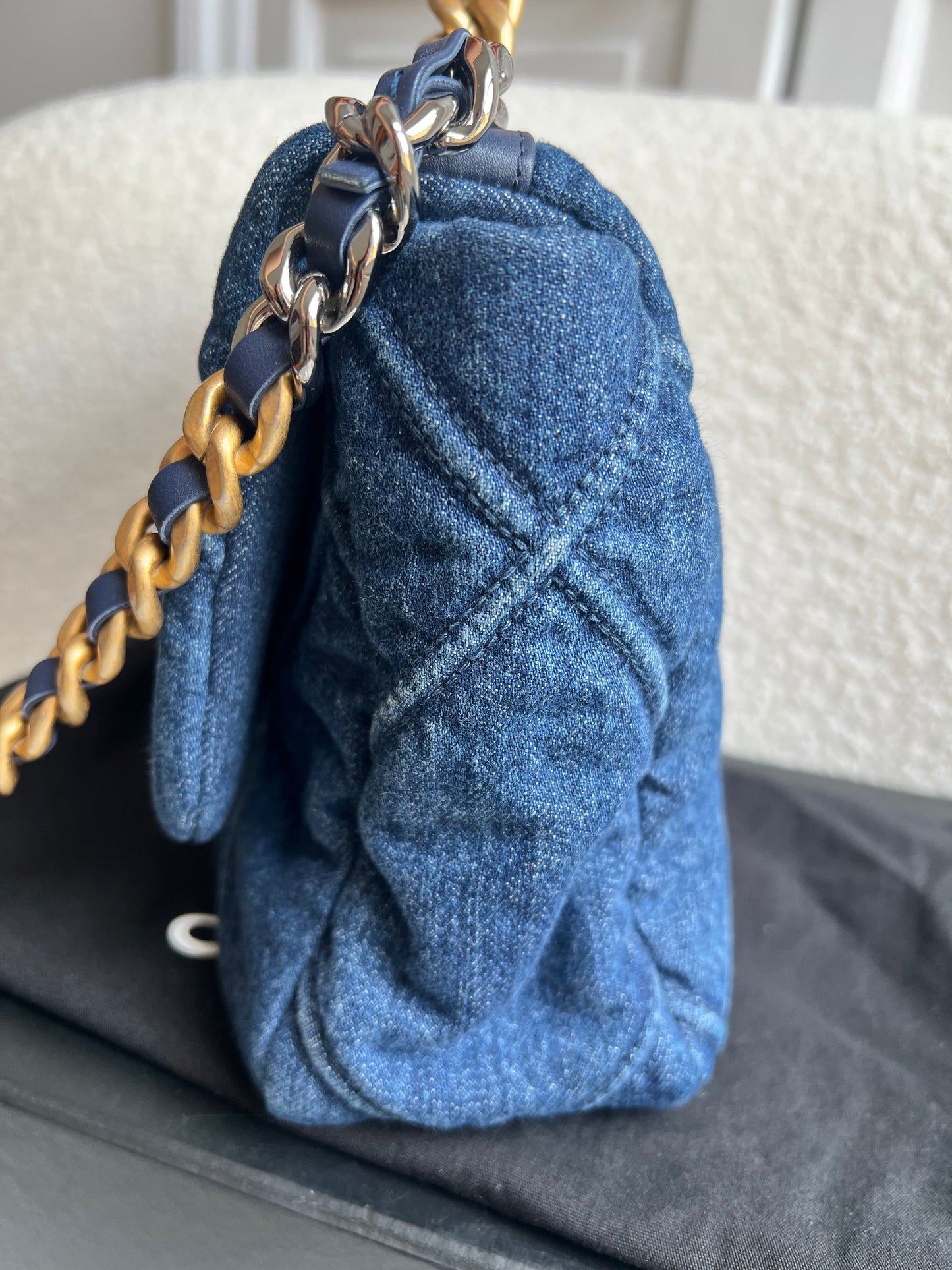 Chanel Small 19 in Blue Denim