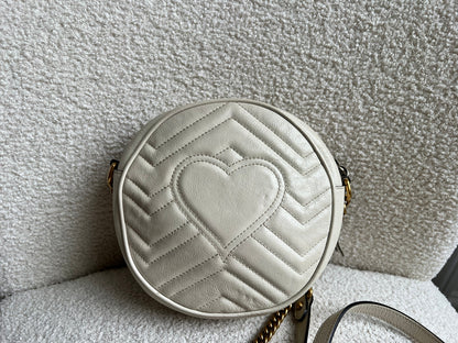 Gucci GG Round White Marmont Small Shoulder Bag (RRP £1,090)