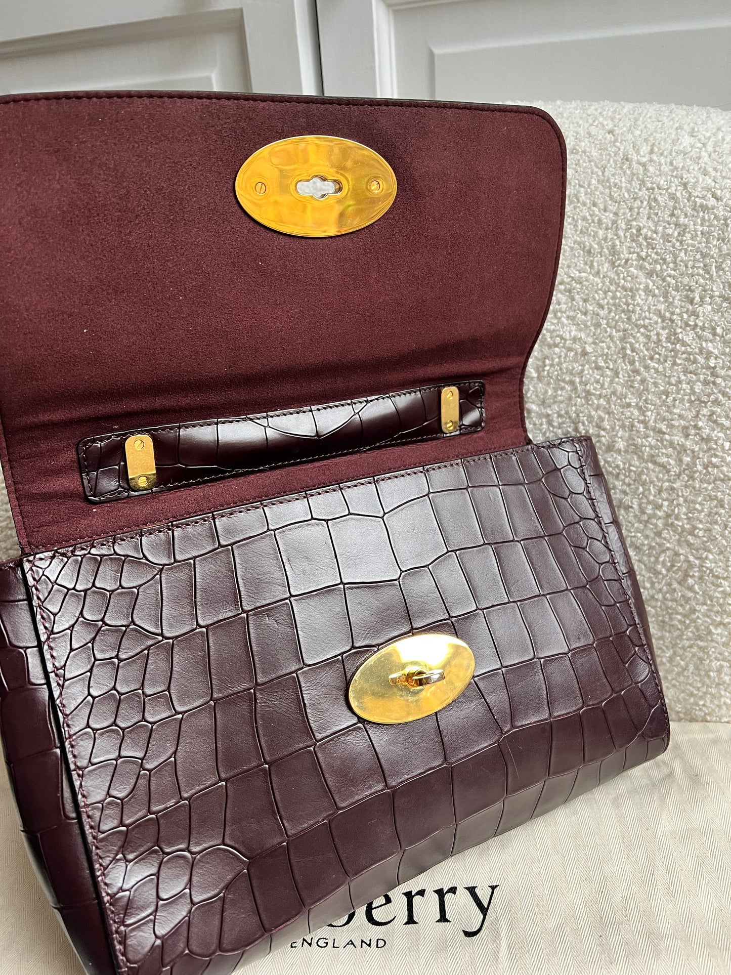 Mulberry Oxblood Deep Embossed Croc Medium Lily (RRP £1095)