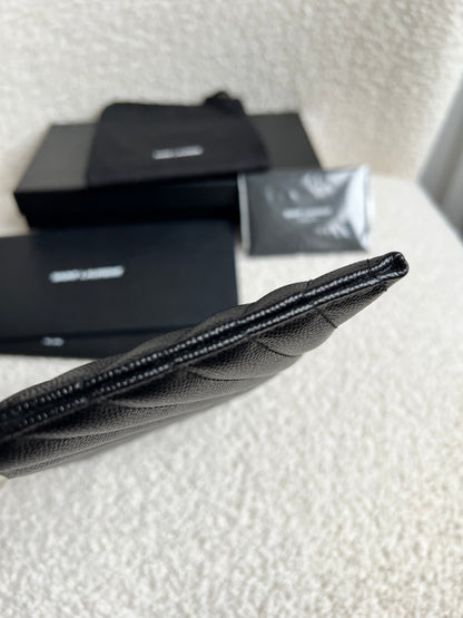 Yves Saint Laurent (YSL) Black Cassandra Zip Pouch (RRP £365)
