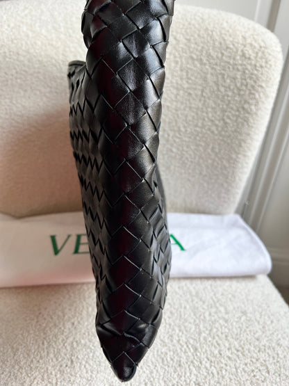 Bottega Veneta Black Small Hop Intraciatto (RRP £3370)