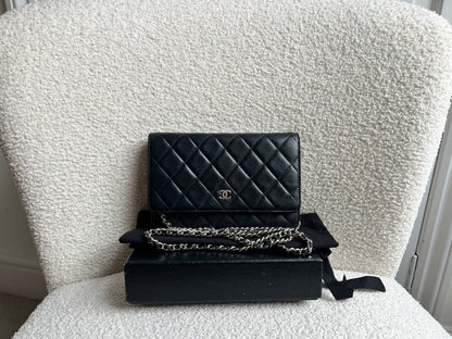 Chanel Wallet on Chain in Black Lambskin Silver Hardware (RRP £2,930)