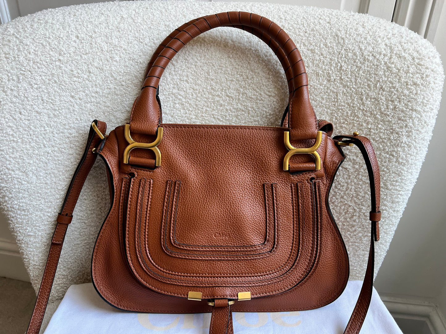 Chloe Tan Small Marcie Double Carry Bag (RRP £1690)