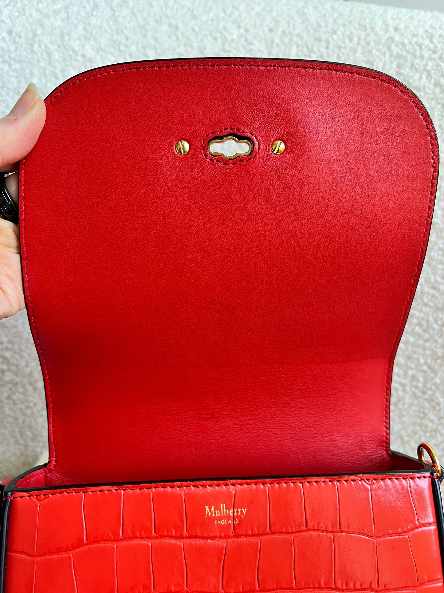 Mulberry Red Croc Small Darley Satchel  (RRP £599)