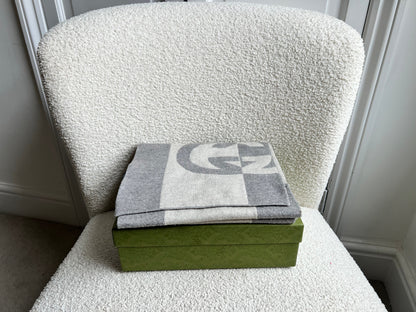 Gucci Grey GG Wool Scarf