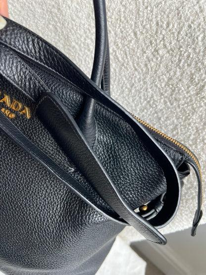 Prada Black Vitello Daino Shoulder Bag