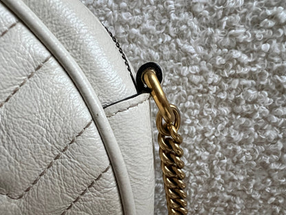 Gucci GG Round White Marmont Small Shoulder Bag (RRP £1,090)