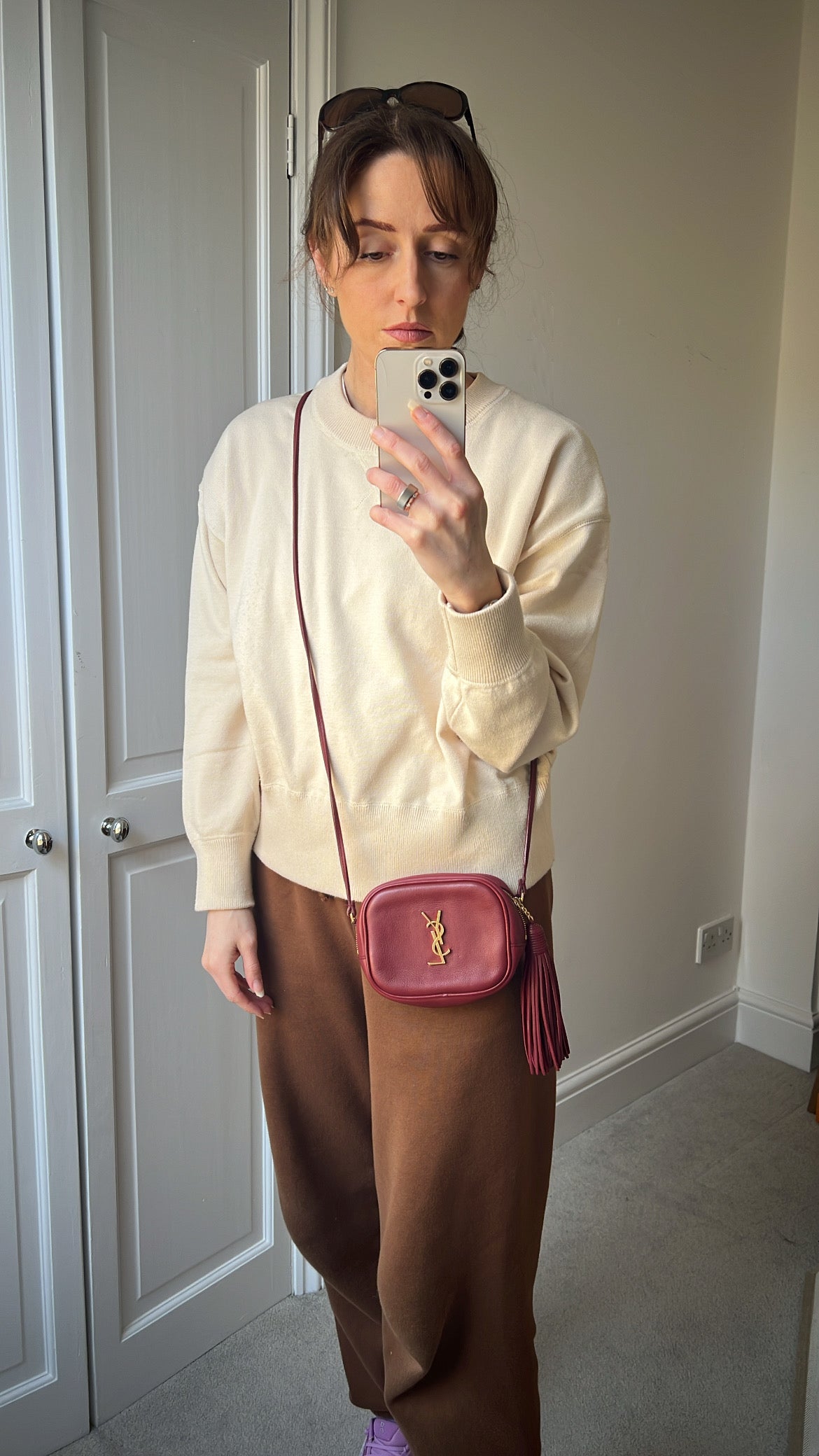 Yves Saint Laurent (YSL) Burgundy Blogger Camera Bag