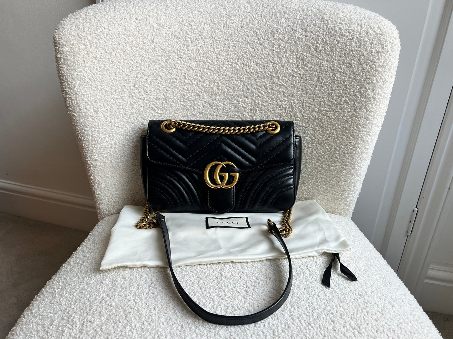 Gucci GG Black Marmont Small Shoulder Bag (RRP £2070)