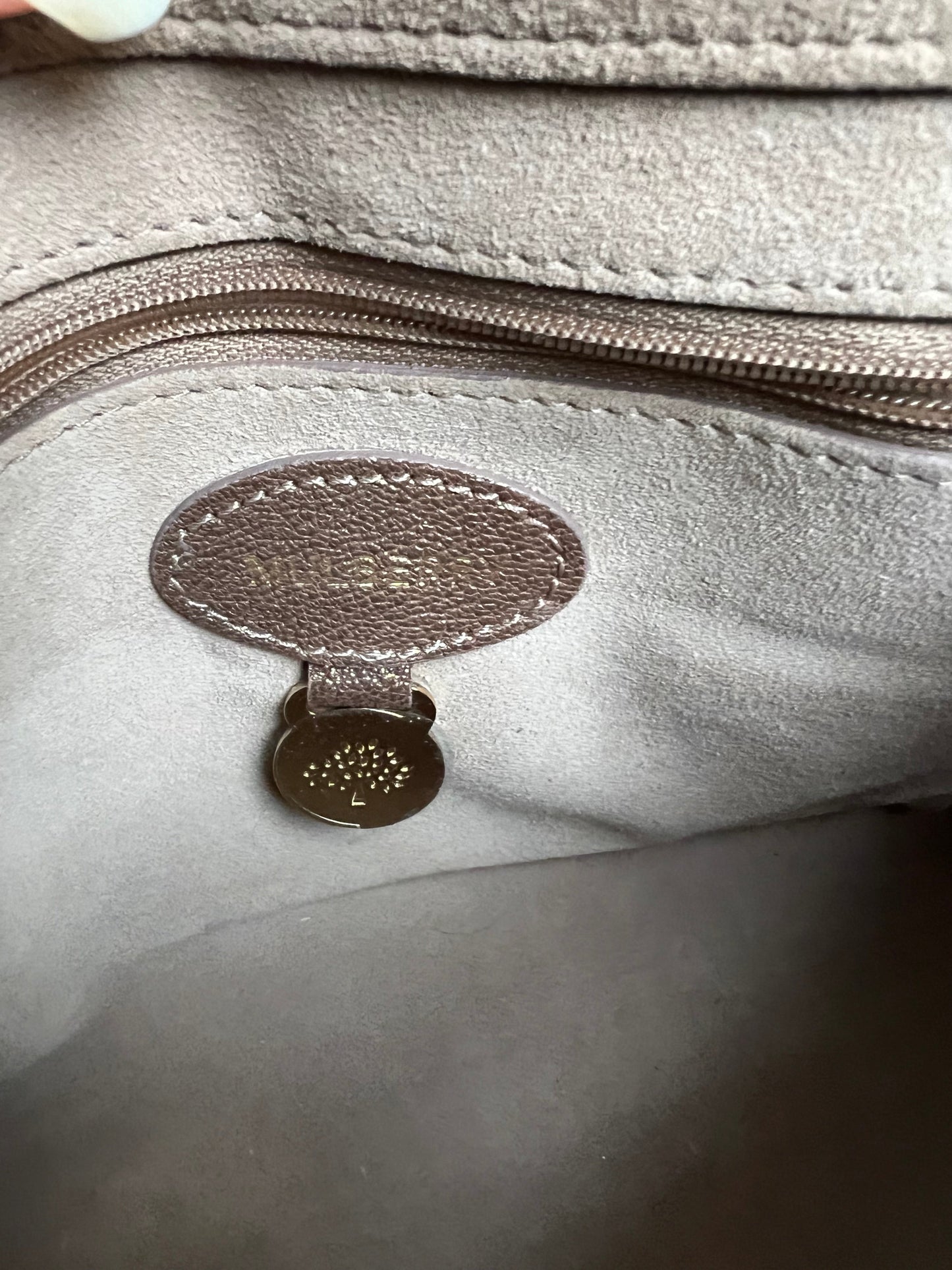 Mulberry Metallic Mushroom Regular Lily with Gold Hardware (RRP £995)