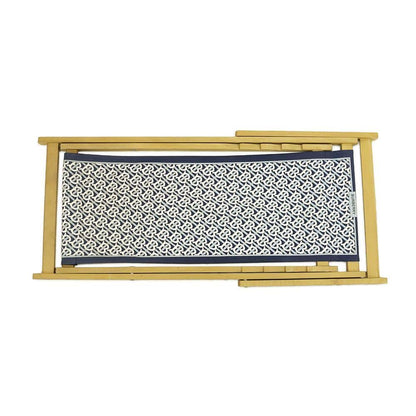 BURBERRY TBMonogram Folding Deck Chair Natural/Navy Wood Cotton