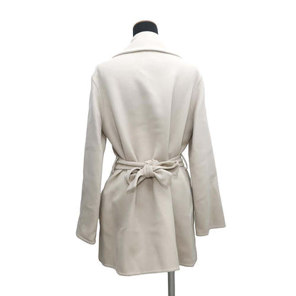 HERMES ★Chaine d'Ancre Coat Size 36 Light Gray Wool 100%