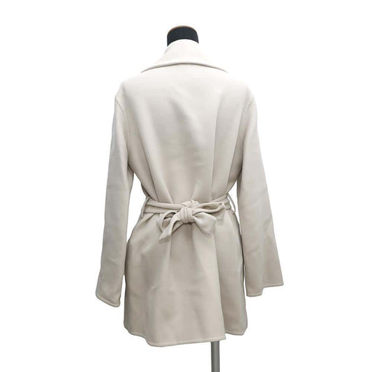 HERMES ★Chaine d'Ancre Coat Size 36 Light Gray Wool 100%