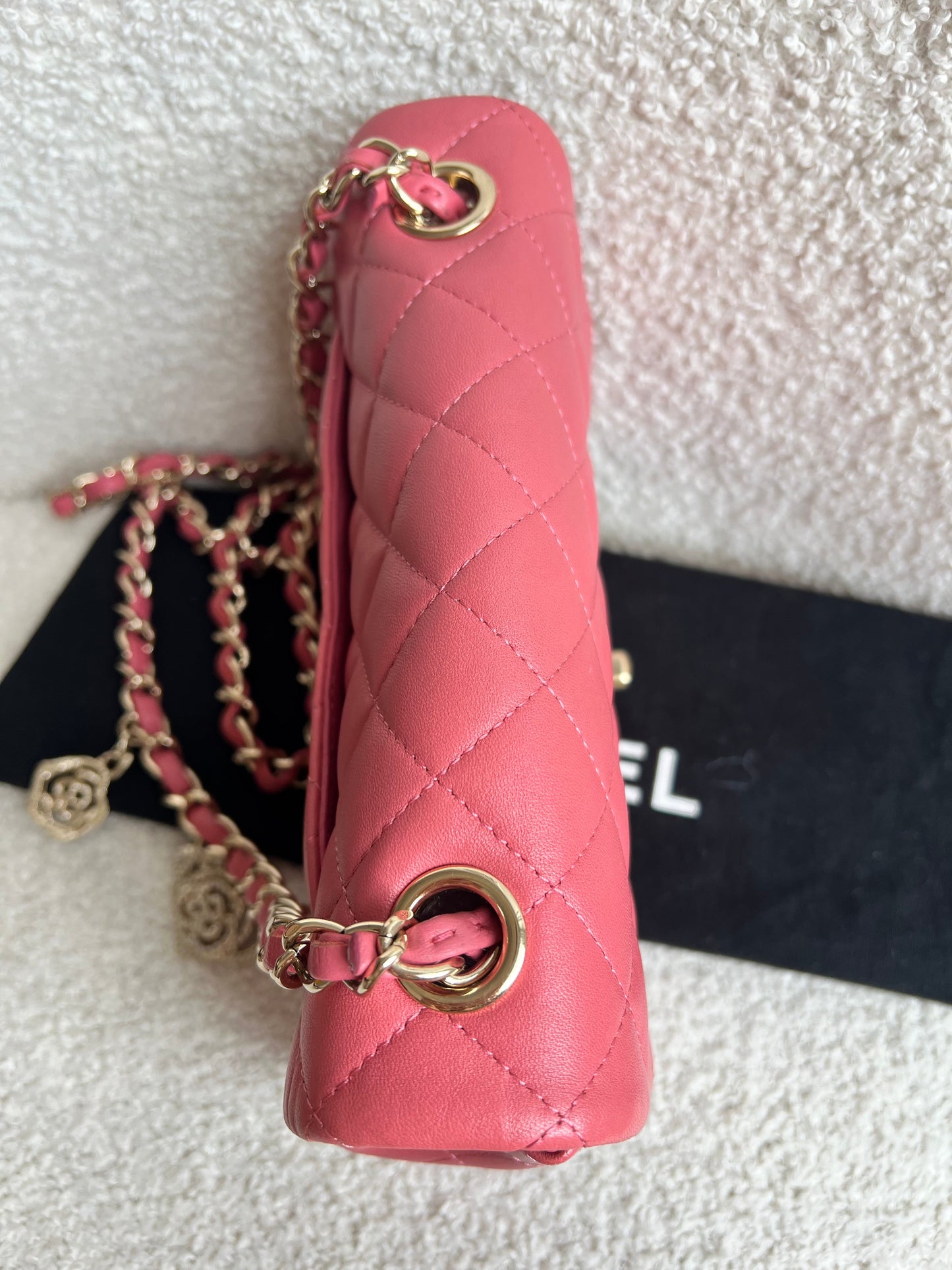Chanel Mini Rectangular Classic Flap Valentines Day Edition in Pink Lambskin