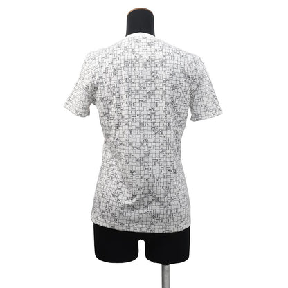 HERMES Bolduc Check T-Shirt Size 36 Blanc Casse Cotton100%