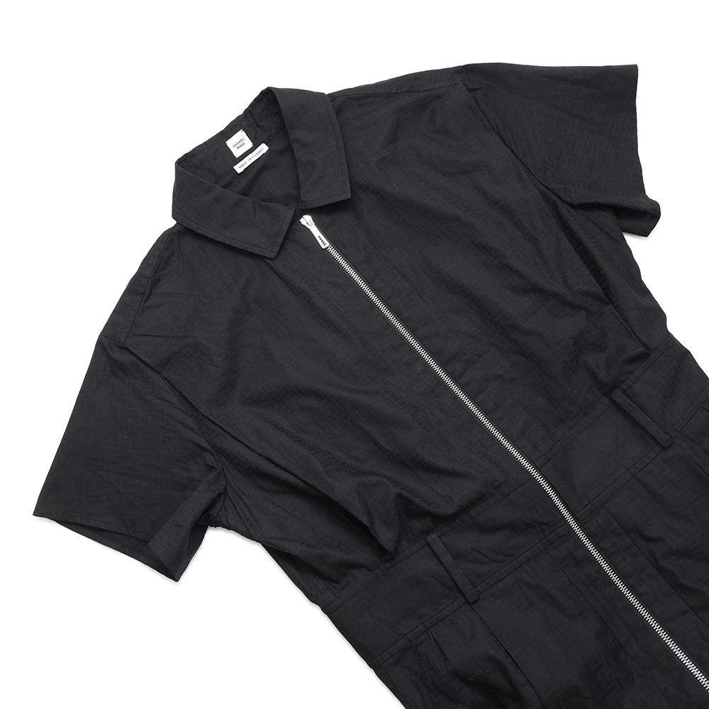 HERMES Zip-up Dress Mosaique motif Size 40 Black Cotton100%