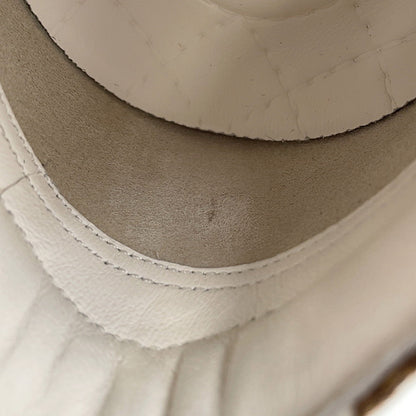 CHANEL Slip-on Sneakers WhiteG31747 Leather Canvas Size 43