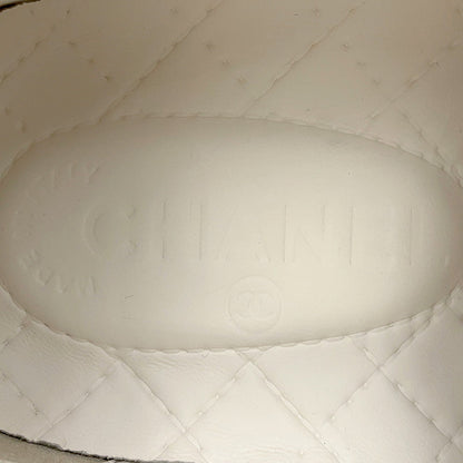 CHANEL Slip-on Sneakers WhiteG31747 Leather Canvas Size 43