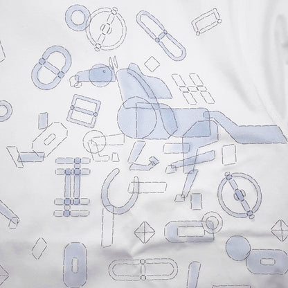 HERMES TShirt Fragments Equestres Size S White Cotton100%