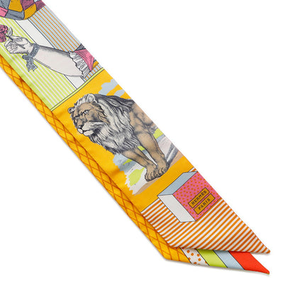 HERMES Twilly Grand Theater Nouveau Soleil / Vert Fluo / Multicolor Silk100%