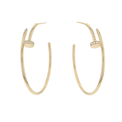 CARTIER Juste Un Clou Hoop Earring Large Model Diamond Size LargeB8301225 18K Yellow Gold
