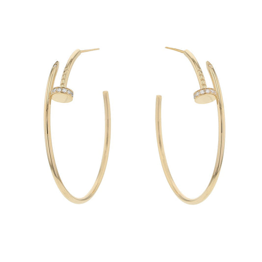 CARTIER Juste Un Clou Hoop Earring Large Model Diamond Size LargeB8301225 18K Yellow Gold