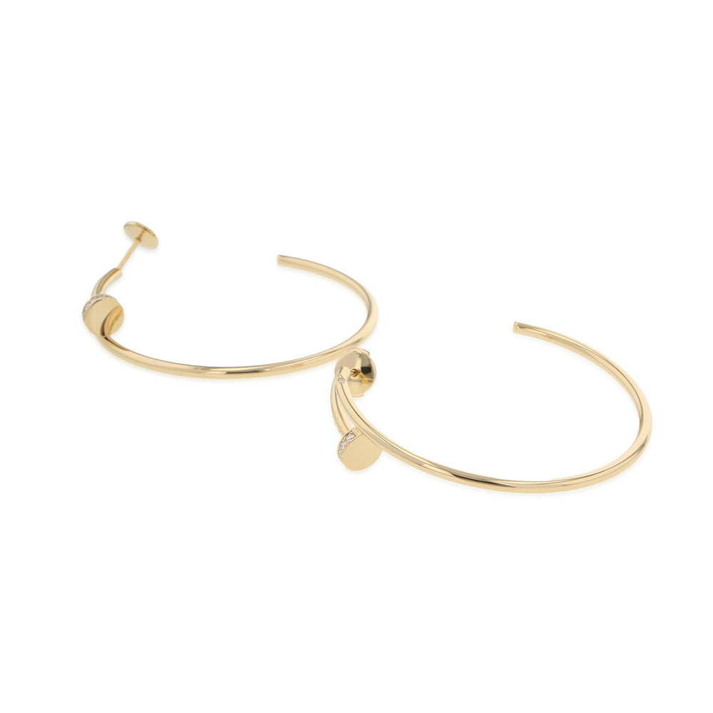 CARTIER Juste Un Clou Hoop Earring Large Model Diamond Size LargeB8301225 18K Yellow Gold