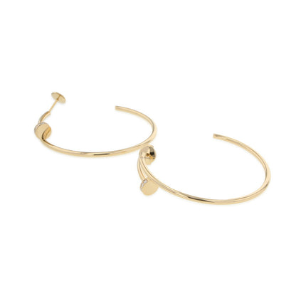 CARTIER Juste Un Clou Hoop Earring Large Model Diamond Size LargeB8301225 18K Yellow Gold