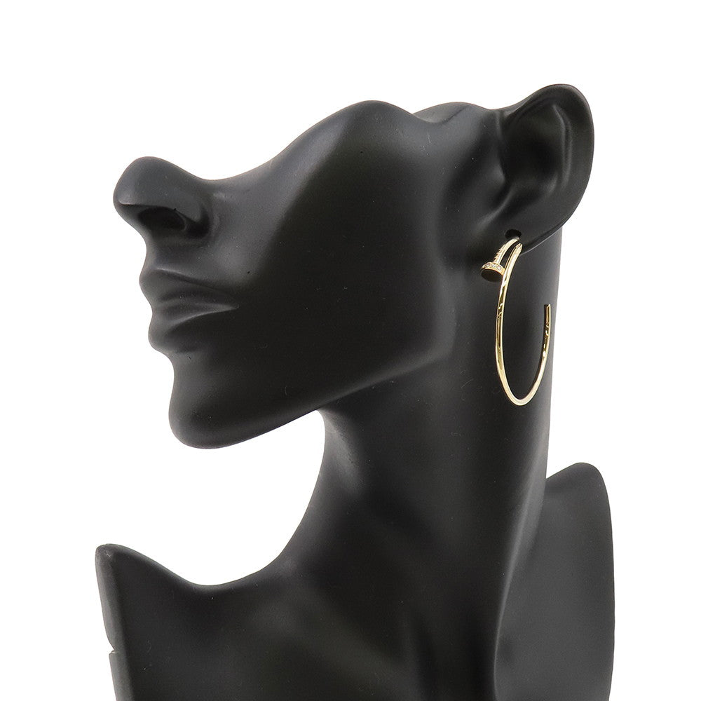 CARTIER Juste Un Clou Hoop Earring Large Model Diamond Size LargeB8301225 18K Yellow Gold