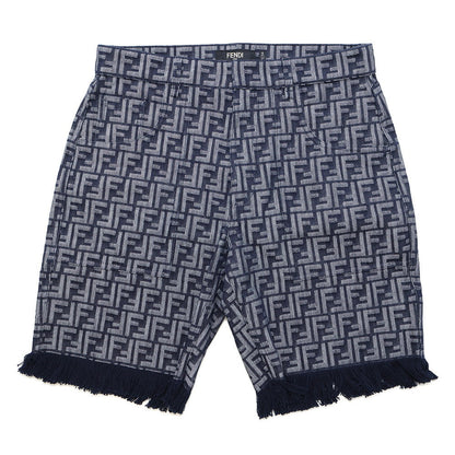 FENDI EmbroideryFF logo Bermuda shorts Size 35 BlueFLP307 AMZ3 Cotton66% Polyester34%