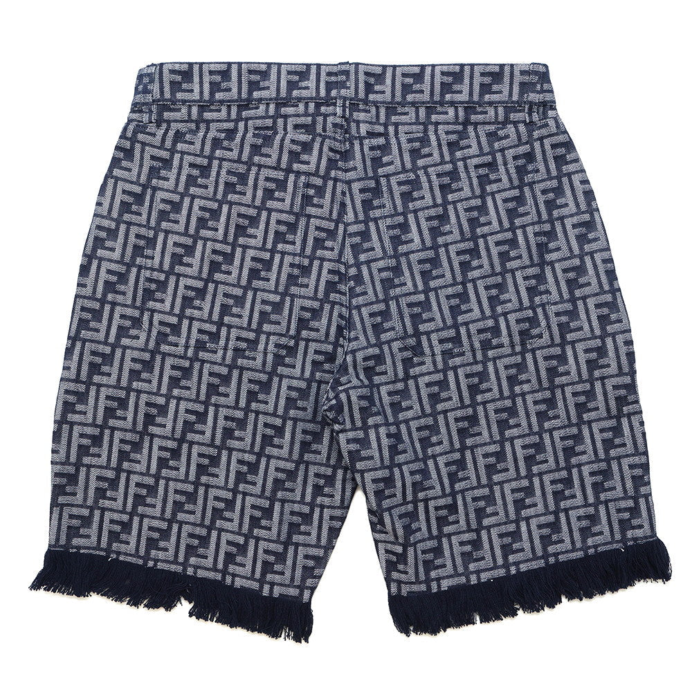 FENDI EmbroideryFF logo Bermuda shorts Size 35 BlueFLP307 AMZ3 Cotton66% Polyester34%