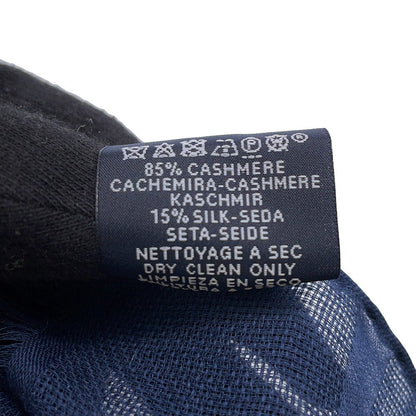 HERMES SELLIER Sellier Navy Cashmere 85% Silk15%