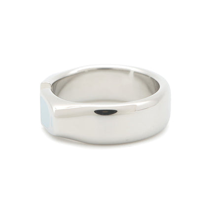 HERMES ★Etrier Ring Size 64 Blue RunH100060FJ0360 Metal