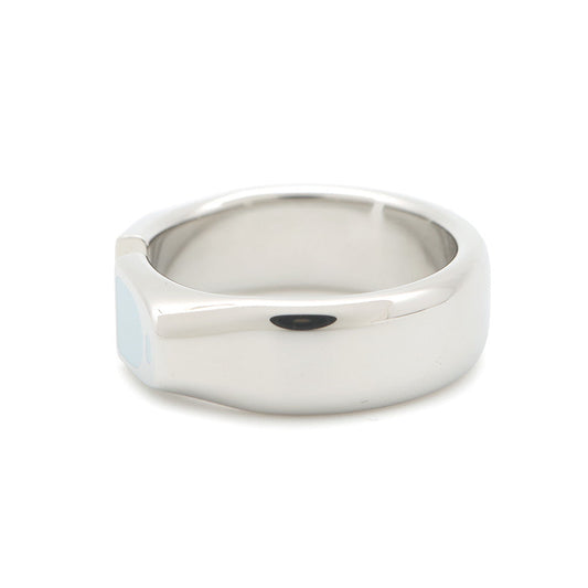 HERMES ★Etrier Ring Size 64 Blue RunH100060FJ0360 Metal