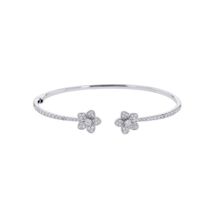 GRAFF Wildflower Open Pavé Diamond Bangle Size 6.1"RGB540 18K White Gold