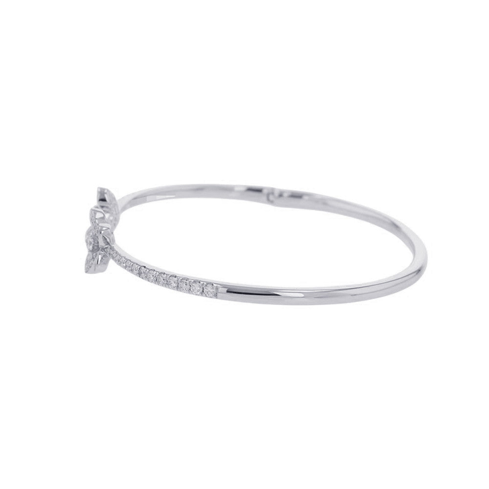 GRAFF Wildflower Open Pavé Diamond Bangle Size 6.1"RGB540 18K White Gold