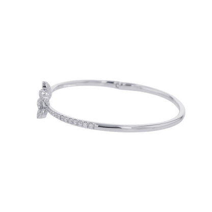 GRAFF Wildflower Open Pavé Diamond Bangle Size 6.1"RGB540 18K White Gold
