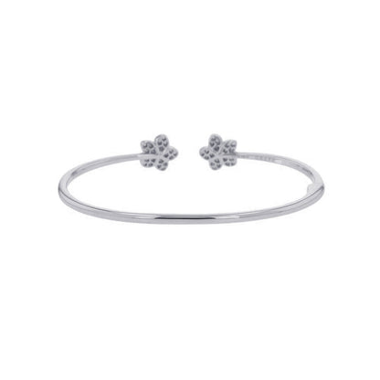 GRAFF Wildflower Open Pavé Diamond Bangle Size 6.1"RGB540 18K White Gold