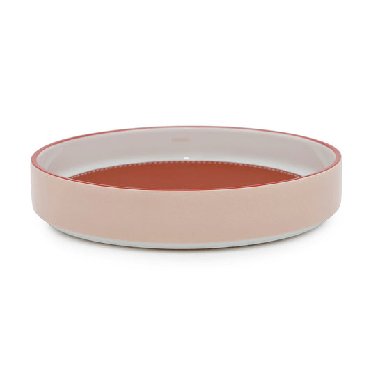 HERMES ★Round tray Circe Rose Namf Porcelain Taurillon Squirrel Size 6.3"