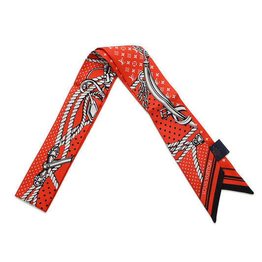 LOUIS VUITTON ★Scarf Sailor BandeauBB VermillionM79821 Silk 100%