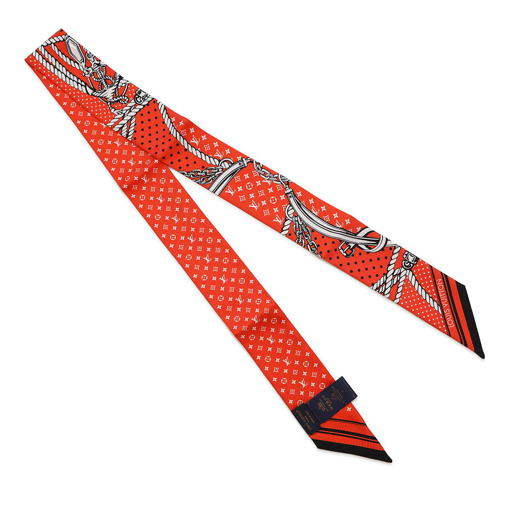 LOUIS VUITTON ★Scarf Sailor BandeauBB VermillionM79821 Silk 100%