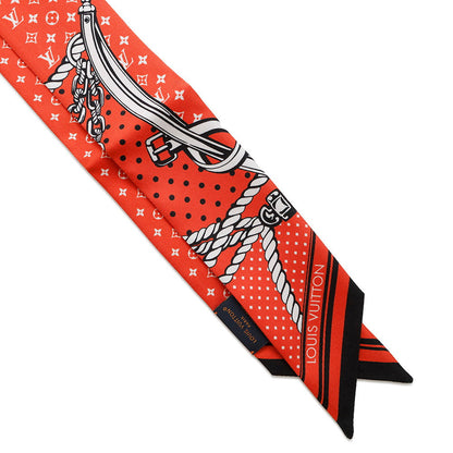 LOUIS VUITTON ★Scarf Sailor BandeauBB VermillionM79821 Silk 100%