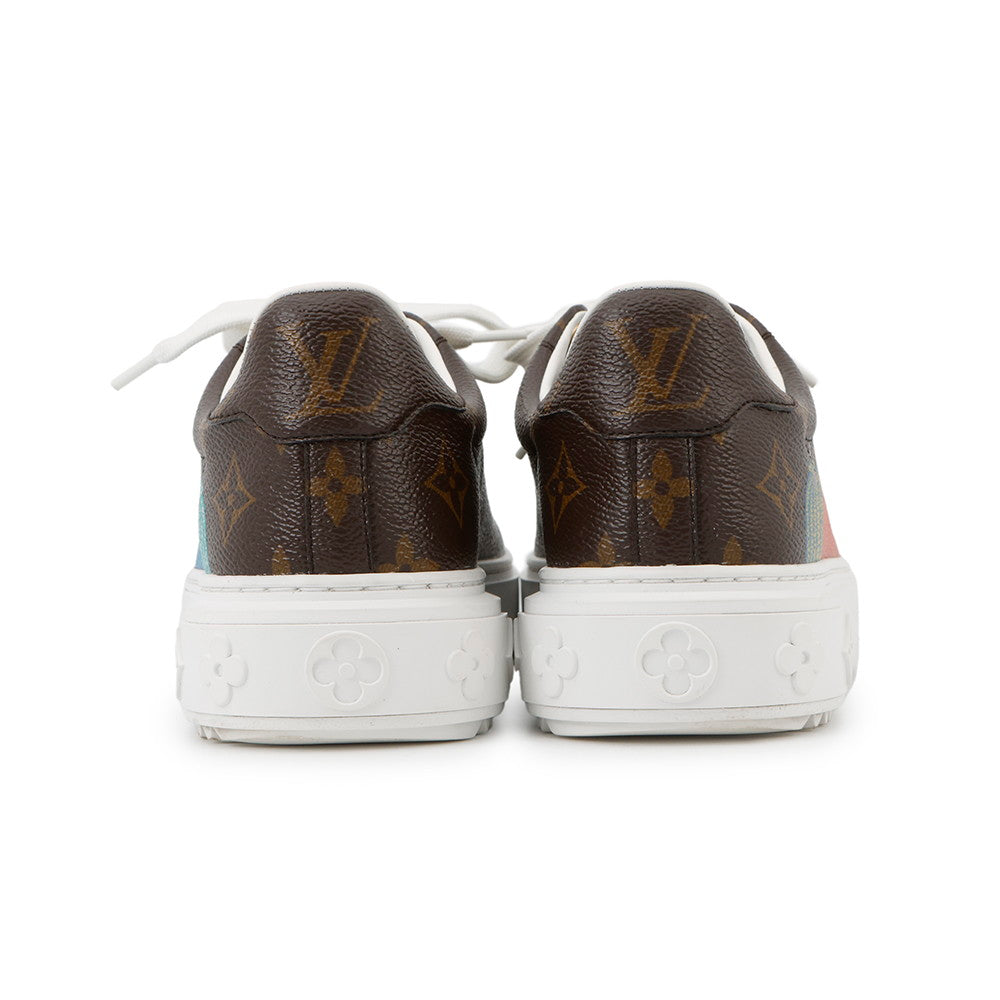 LOUIS VUITTON ★Yayoi Kusama Collaboration Time Out Sneakers Pumpkin Brown Monogram Size 35 1/2