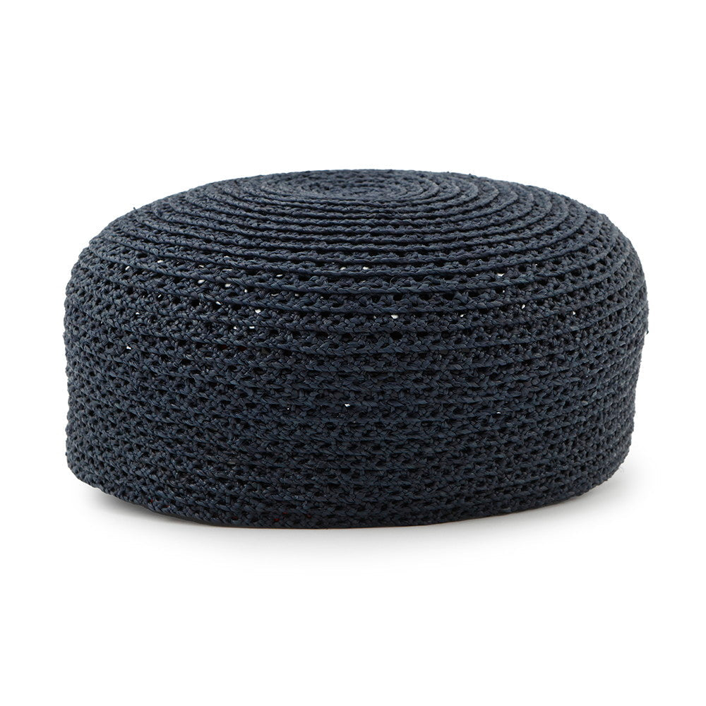 HERMES Side Serie Button Cap Size 58 Navy Raffia