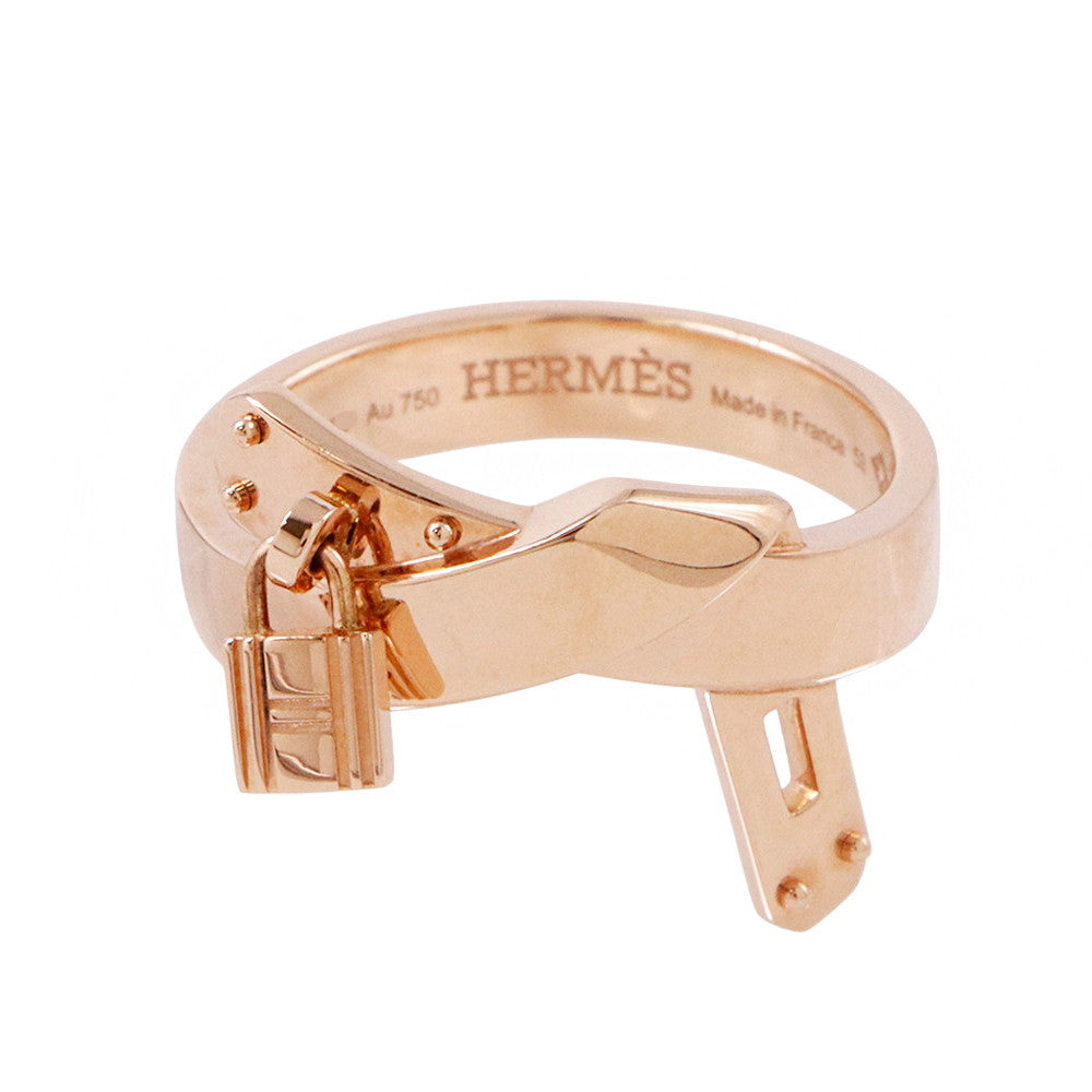HERMES ★Gavroche Ring Size 53/#13 18K Pink Gold